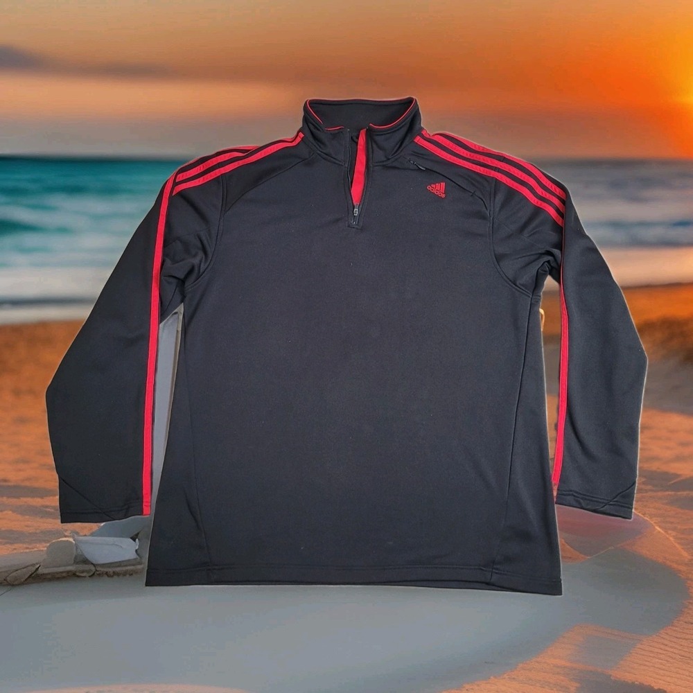 🔥Adidas Response 1/4 Zip Mens XL Black Performance Pullover Sportswear Golf